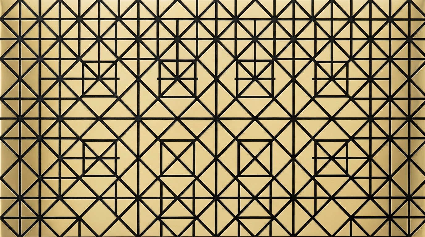 The same geometric pattern etched into polished brass